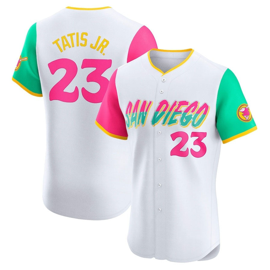 San Diego Padres #23 Fernando Tatis Jr. City Connect Elite Jersey - White Stitched Baseball Jersey baseball jersey product view 1