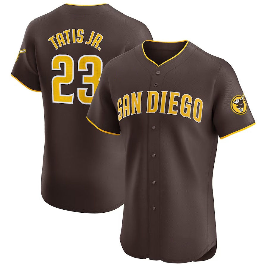San Diego Padres #23 Fernando Tatis Jr. Road Elite Player Jersey - Brown Stitched Baseball Jersey baseball jersey product view 1