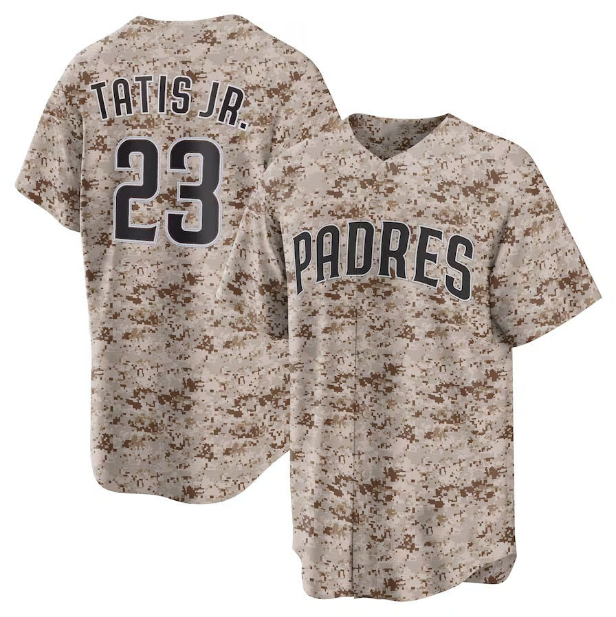 San Diego Padres #23 Fernando Tatis Jr. USMC Alternate Replica Player Jersey - Camo Stitched Baseball Jersey baseball jersey product view 1