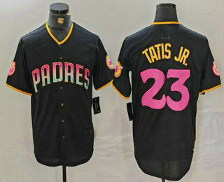 San Diego Padres #23 Fernando Tatis Jr Black 20th Anniversary Cool Base Stitched Baseball Jersey baseball jersey product view 1
