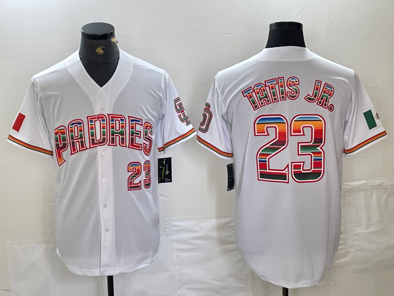 San Diego Padres #23 Fernando Tatis Jr Mexico White Cool Base Stitched Baseball Jersey baseball jersey product view 1