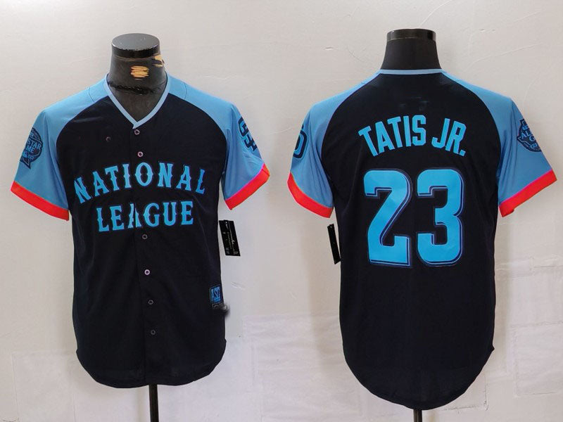 San Diego Padres #23 Fernando Tatis Jr Navy 2024 All Star Limited Stitched Baseball Jersey baseball jersey product view 1