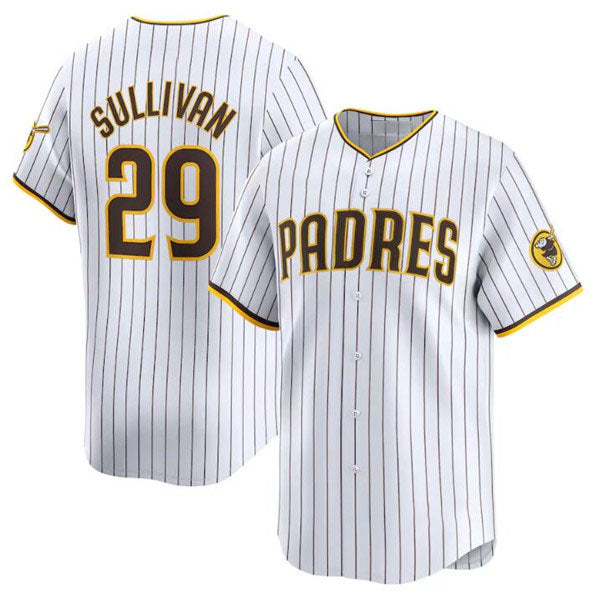San Diego Padres #29 Brett Sullivan White 2024 Home Limited Baseball Stitched Jersey baseball jersey product view 1