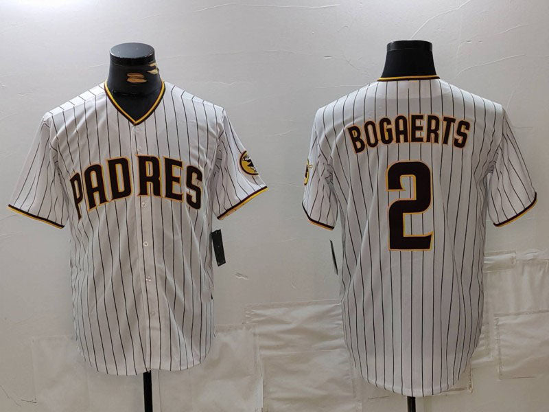 San Diego Padres #2 Xander Bogaerts White Cool Base Stitched Baseball Jersey baseball jersey product view 1