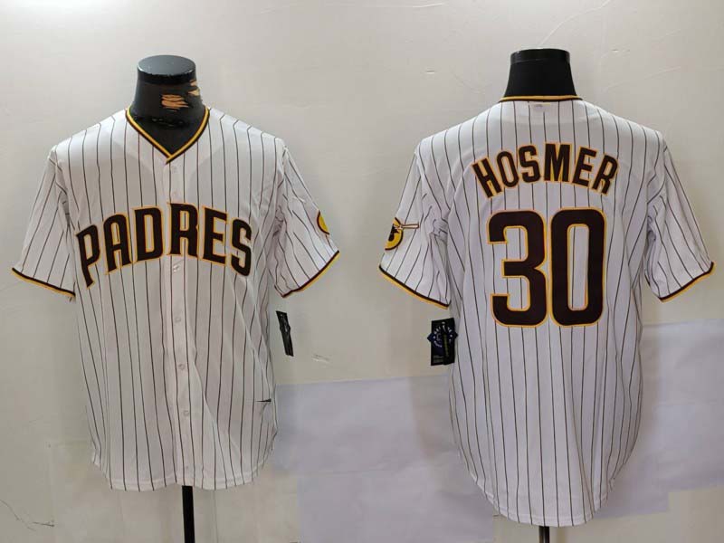 San Diego Padres #30 Eric Hosmer White Stitched Cool Base Baseball Jersey baseball jersey product view 1