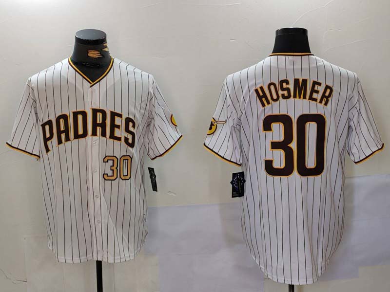 San Diego Padres #30 Eric Hosmer White Stitched Cool Base Baseball Jersey baseball jersey product view 1