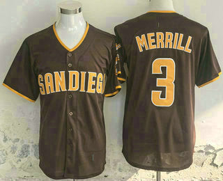 San Diego Padres #3 Jackson Merrill Brown Limited Stitched Baseball Jersey baseball jersey product view 1