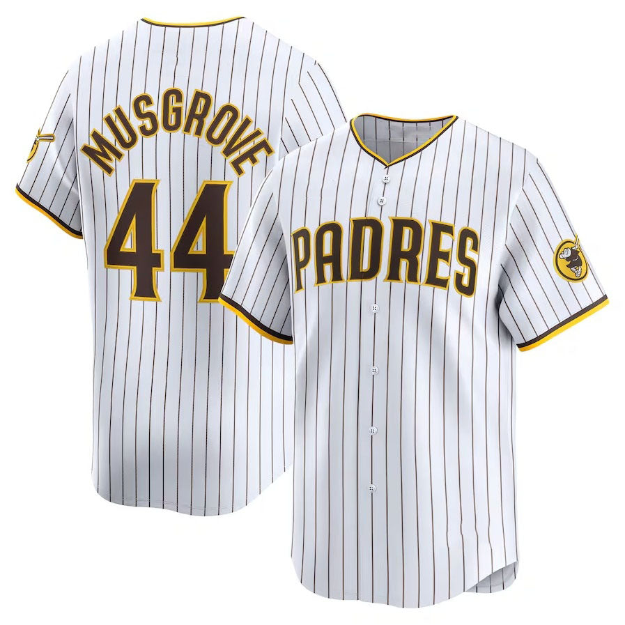 San Diego Padres #44 Joe Musgrove Home Limited Player Jersey - White Stitched Baseball Jersey baseball jersey product view 1