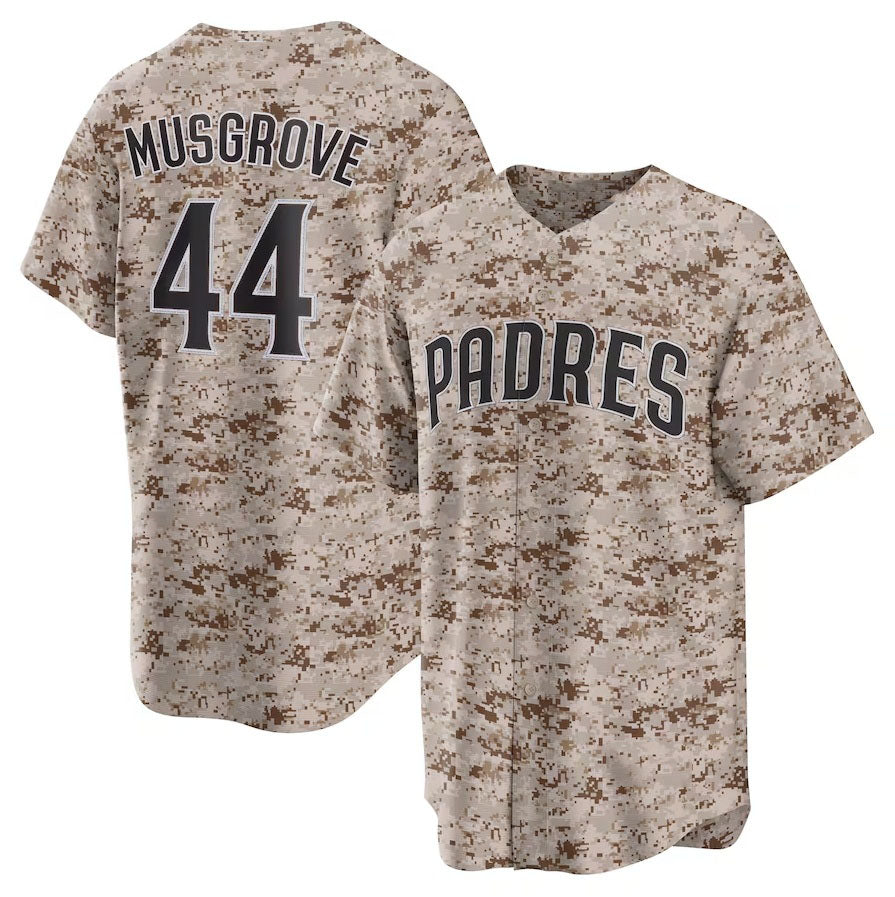 San Diego Padres #44 Joe Musgrove USMC Alternate Replica Player Jersey - Camo Stitched Baseball Jersey baseball jersey product view 1