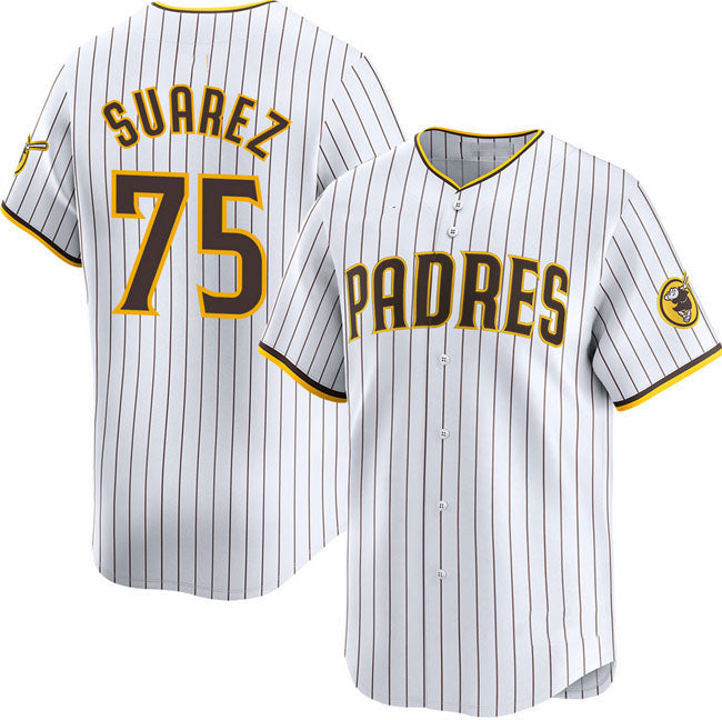 San Diego Padres #75 Robert Suarez White 2024 Home Limited Stitched Baseball Jersey baseball jersey product view 1