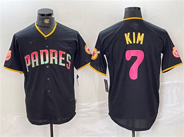 San Diego Padres #7 Ha-Seong Kim Black Cool Base Stitched Baseball Jersey baseball jersey product view 1