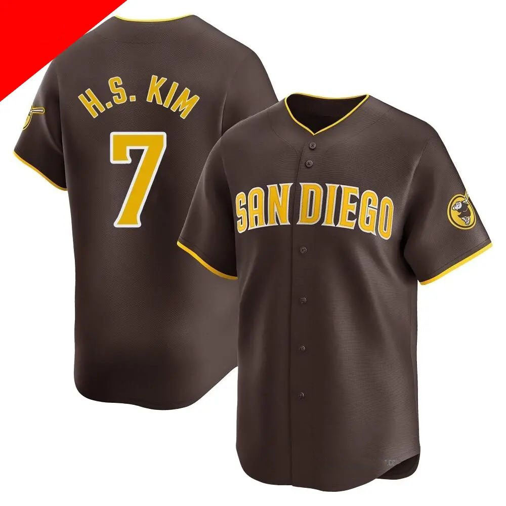 San Diego Padres #7 Ha-Seong Kim Brown Cool Base Stitched Baseball Jersey baseball jersey product view 1