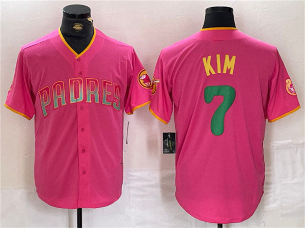 San Diego Padres #7 Ha-Seong Kim Pink Cool Base Stitched Baseball Jersey baseball jersey product view 1