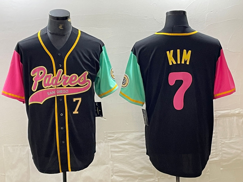 San Diego Padres #7 Ha Seong Kim Number Black NEW 2023 City Connect Cool Base Stitched Jersey Baseball Jersey baseball jersey product view 1
