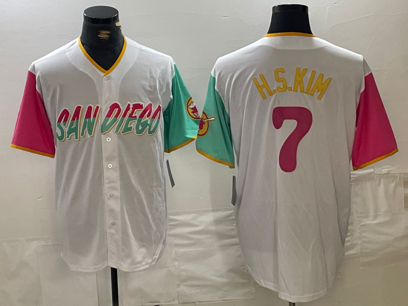 San Diego Padres #7 Ha Seong Kim White 2023 City Connect Cool Base Stitched Baseball Jersey baseball jersey product view 1