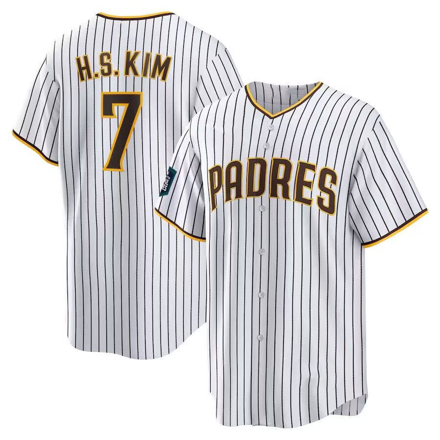 San Diego Padres #7 Ha Seong Kim White Stitched Cool Base White Baseball Jersey baseball jersey product view 1