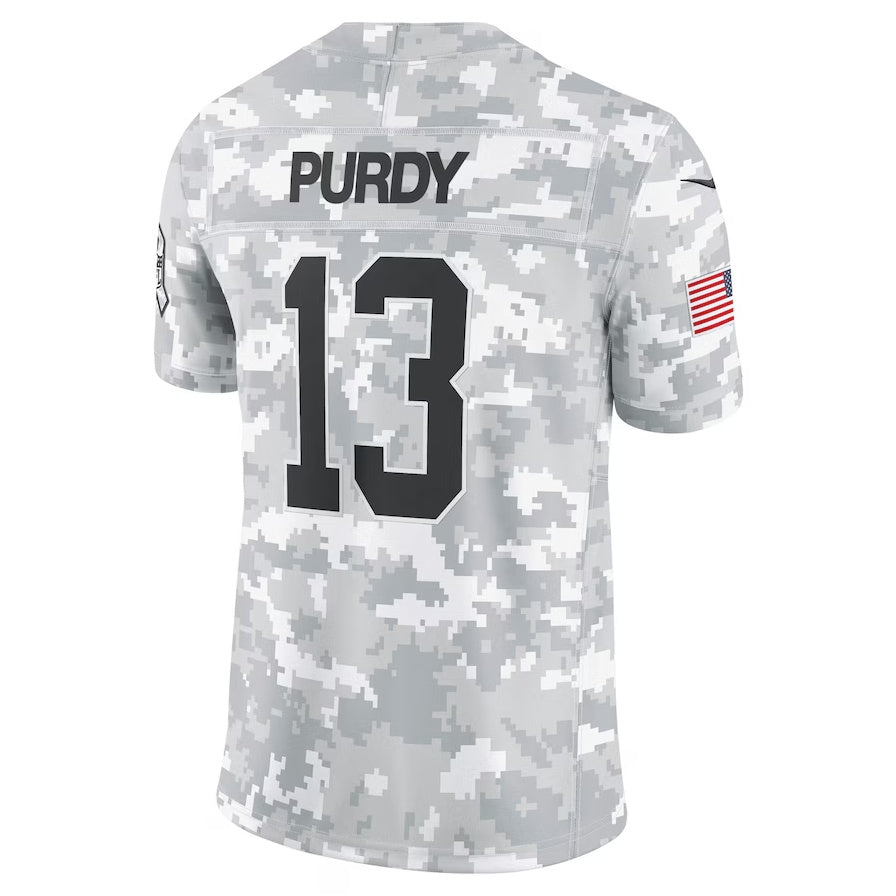 SF.49ers #13 Brock Purdy Player Arctic Camo Salute to Service Limited Stitched American Football Jerseys football jersey product view 1