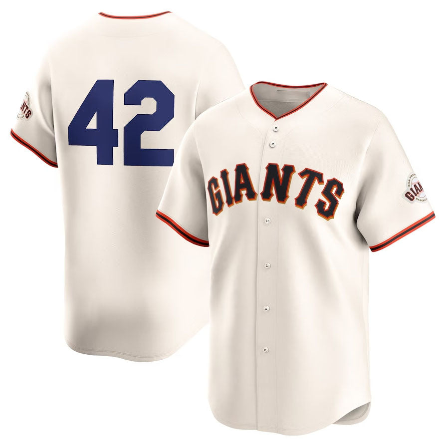 San Francisco Giants 2024 #42 Jackie Robinson Day Home Limited Jersey ¨C Cream Stitches Baseball Jerseys baseball jersey product view 1