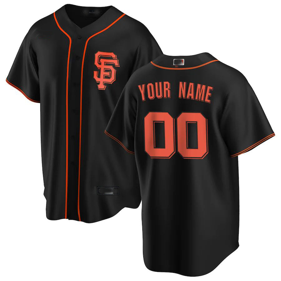 Custom San Francisco Giants Black Alternate Replica Custom Jersey Baseball Jerseys baseball jersey product view 1