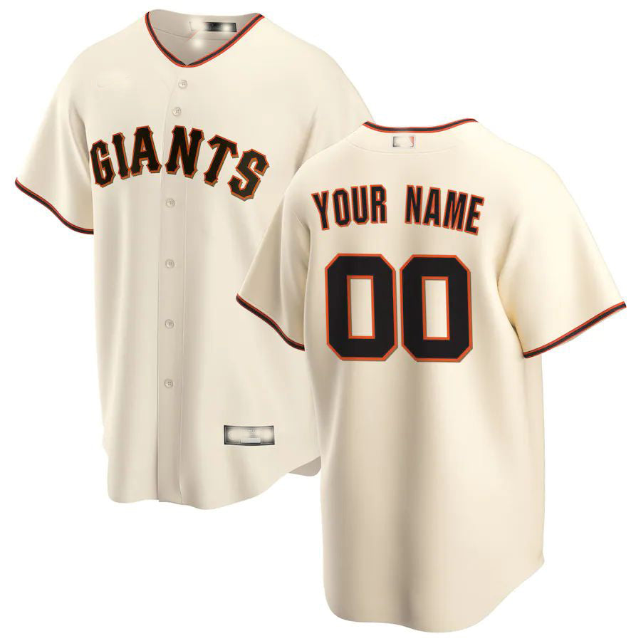 Custom San Francisco Giants Cream Home Replica Custom Jersey Baseball Jerseys baseball jersey product view 1