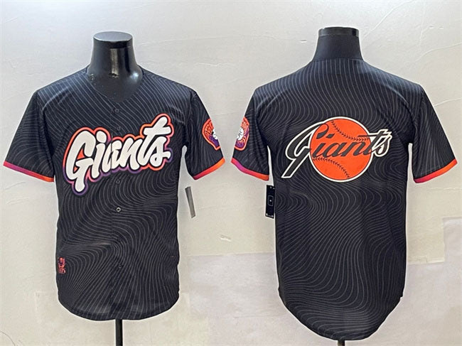 San Francisco Giants Team Big Logo Anthracite 2025 City Connect Limited Stitched Baseball Jersey baseball jersey product view 1