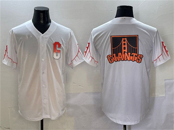 San Francisco Giants Team Big Logo White City Connect Cool Base Stitched Baseball Jersey baseball jersey product view 1