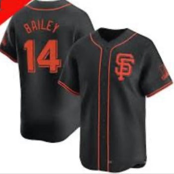 San Francisco Giants #14 Patrick Bailey Black 2024 Black AlternateLimited Stitched Baseball Jersey baseball jersey product view 1