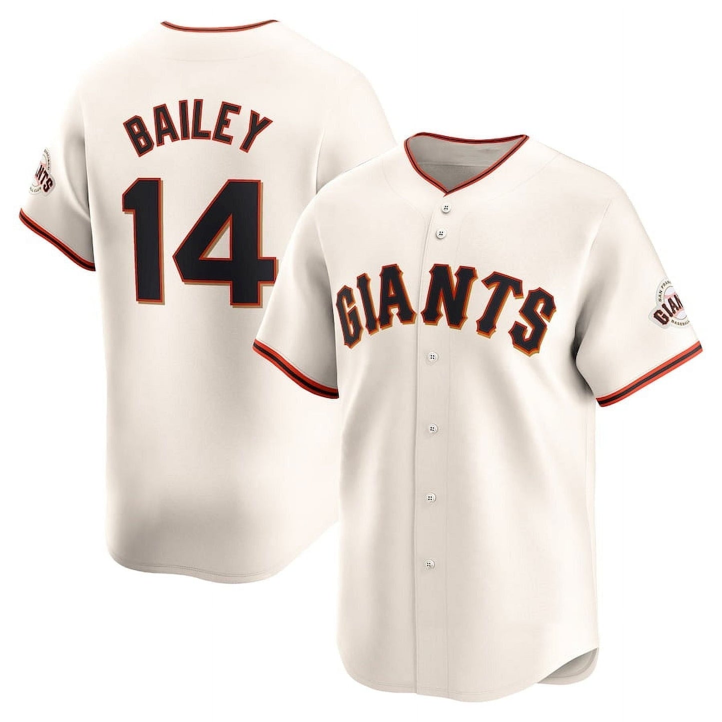 San Francisco Giants #14 Patrick Bailey Cream 2024 Home Limited Stitched Baseball Jersey baseball jersey product view 1