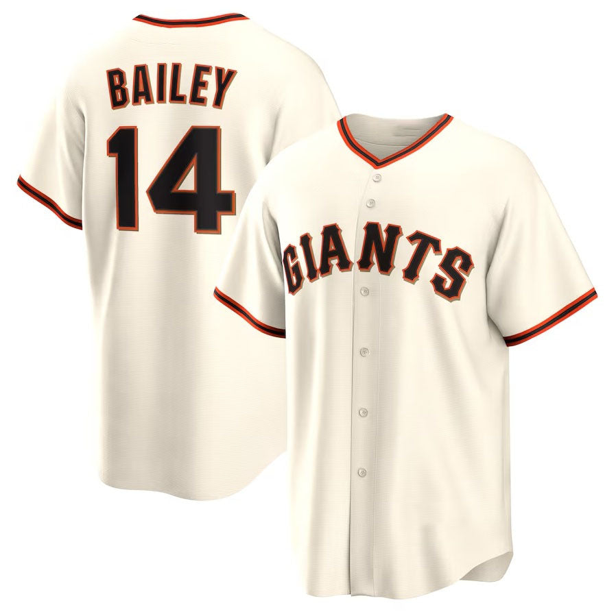 San Francisco Giants #14 Patrick Bailey Home Replica Jersey - Cream Stitched Baseball Jersey baseball jersey product view 1