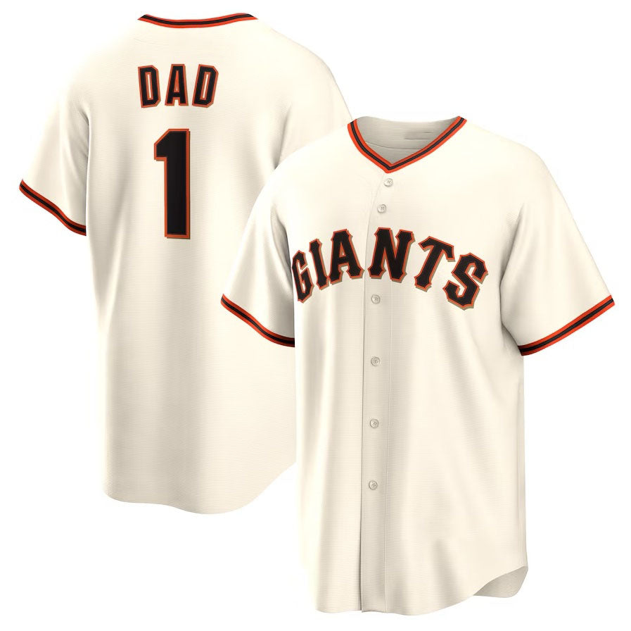 San Francisco Giants #1 Dad Home Replica Jersey - White Stitched Baseball Jersey baseball jersey product view 1