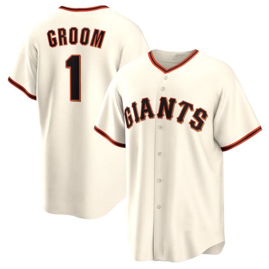 San Francisco Giants #1 Groom Home Replica Jersey - White Stitched Baseball Jersey baseball jersey product view 1