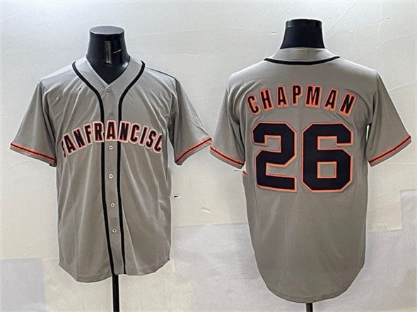 San Francisco Giants #26 Matt Chapman Gray Cool Base Stitched Baseball Jersey baseball jersey product view 1