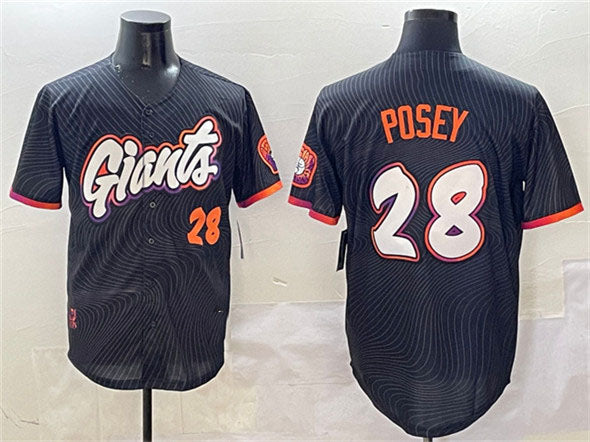 San Francisco Giants #28 Buster Posey Anthracite 2025 City Connect Limited Stitched Baseball Jersey baseball jersey product view 1