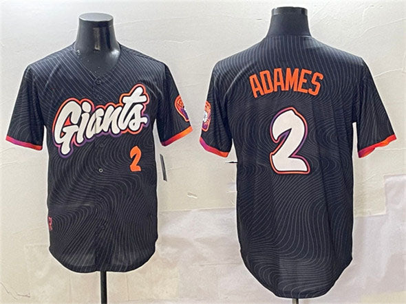 San Francisco Giants #2 Willy Adames Anthracite 2025 City Connect Limited Stitched Baseball Jersey baseball jersey product view 1