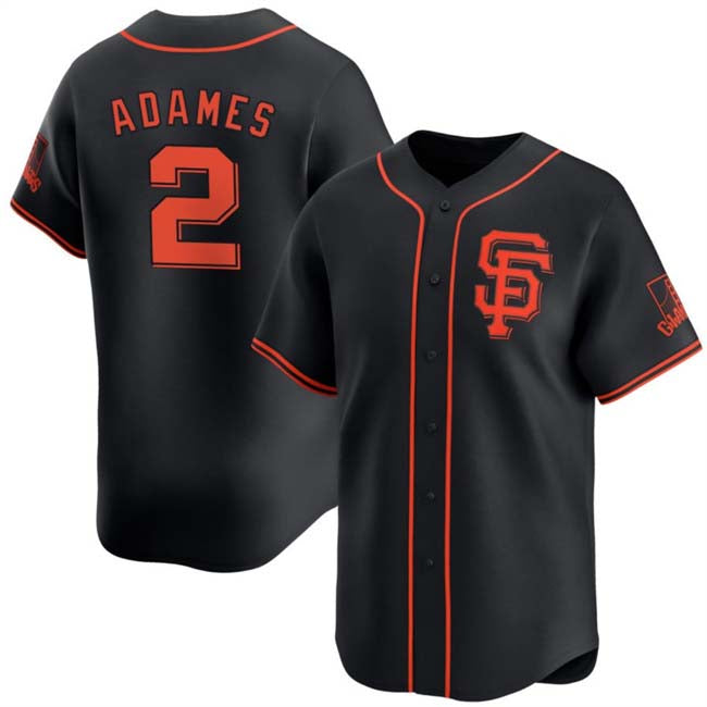 San Francisco Giants #2 Willy Adames Black 2024 Black AlternateLimited Stitched Baseball Jersey baseball jersey product view 1