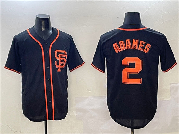 San Francisco Giants #2 Willy Adames Black Cool Base Stitched Baseball Jersey baseball jersey product view 1