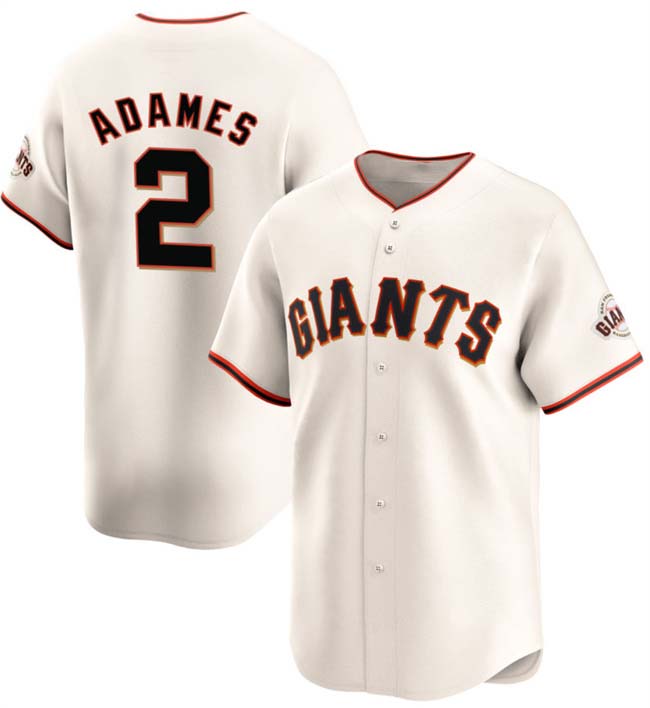 San Francisco Giants #2 Willy Adames Cream 2024 Home Limited Stitched Baseball Jersey baseball jersey product view 1