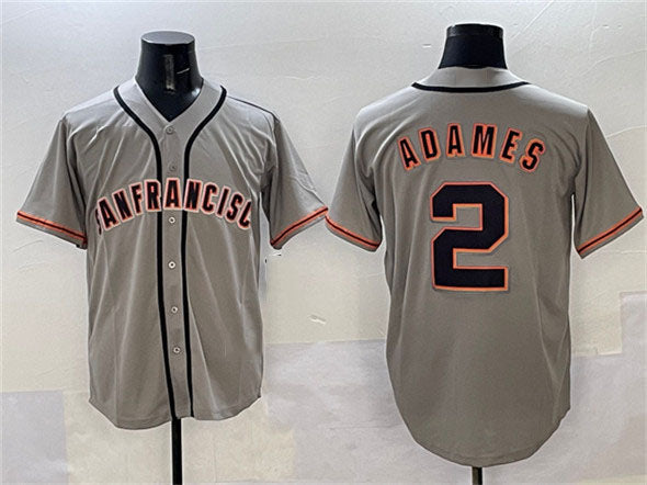 San Francisco Giants #2 Willy Adames Gray Cool Base Stitched Baseball Jersey baseball jersey product view 1