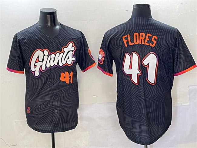 San Francisco Giants #41 Wilmer Flores Anthracite 2025 City Connect Limited Stitched Baseball Jersey baseball jersey product view 1