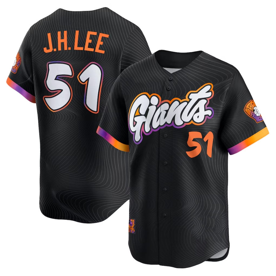 San Francisco Giants #51 Jung Hoo Lee Black 2025 City Connect Limited Baseball Jersey baseball jersey product view 1