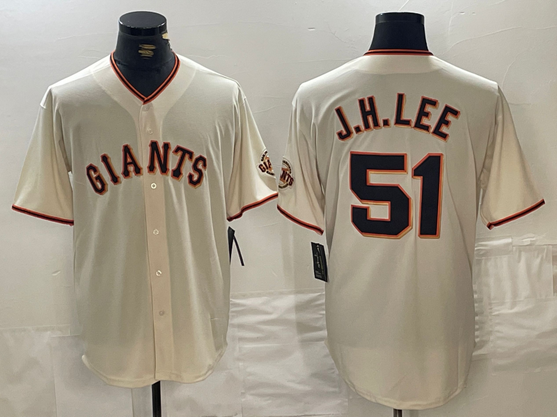 San Francisco Giants #51 Jung Hoo Lee Cream 2024 Home Limited Stitched Baseball Jersey baseball jersey product view 1