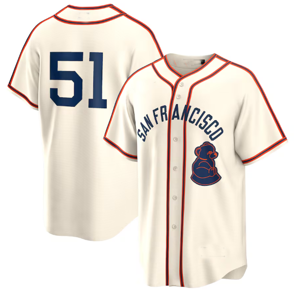 San Francisco Giants #51 Jung Hoo Lee Cream 2024 Rickwood Classic Replica Player Baseball Jersey baseball jersey product view 1