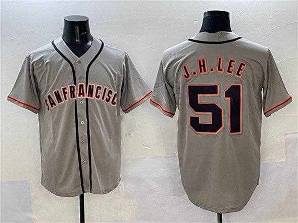 San Francisco Giants #51 Jung Hoo Lee Gray Cool Base Stitched Baseball Jersey baseball jersey product view 1