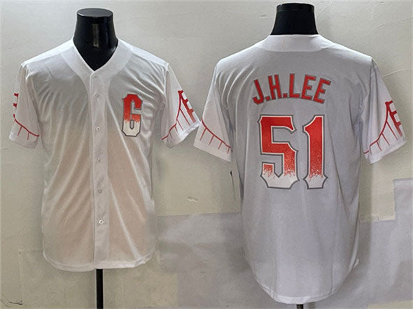 San Francisco Giants #51 Jung Hoo Lee White City Connect Cool Base Stitched Baseball Jersey baseball jersey product view 1