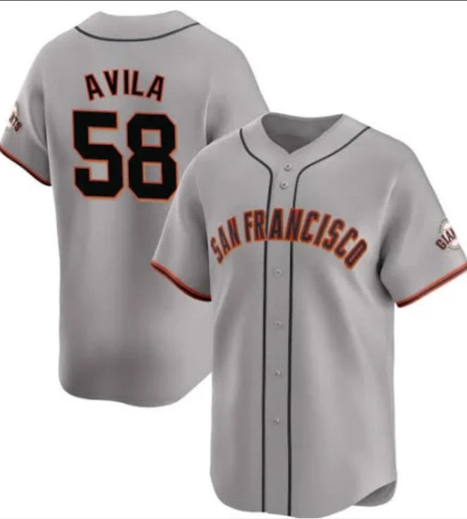 San Francisco Giants #58 Nick Avila Gray Away Limited Stitched Baseball Jersey baseball jersey product view 1