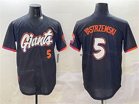 San Francisco Giants #5 Mike Yastrzemski Anthracite 2025 City Connect Limited Stitched Baseball Jersey baseball jersey product view 1
