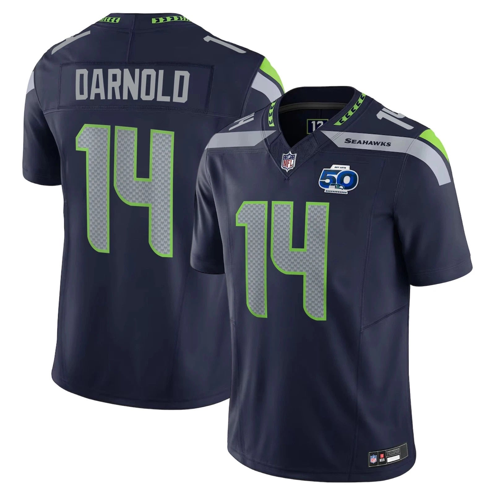 Sam Darnold Seattle Seahawks Jersey - Navy football jersey product view 1