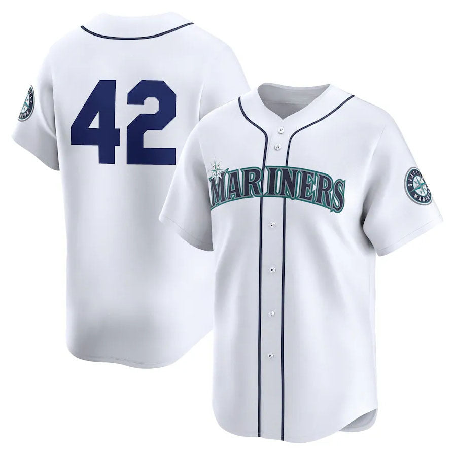 Seattle Mariners 2024 #42 Jackie Robinson Day Home Limited Jersey ¨C White Stitches Baseball Jerseys baseball jersey product view 1