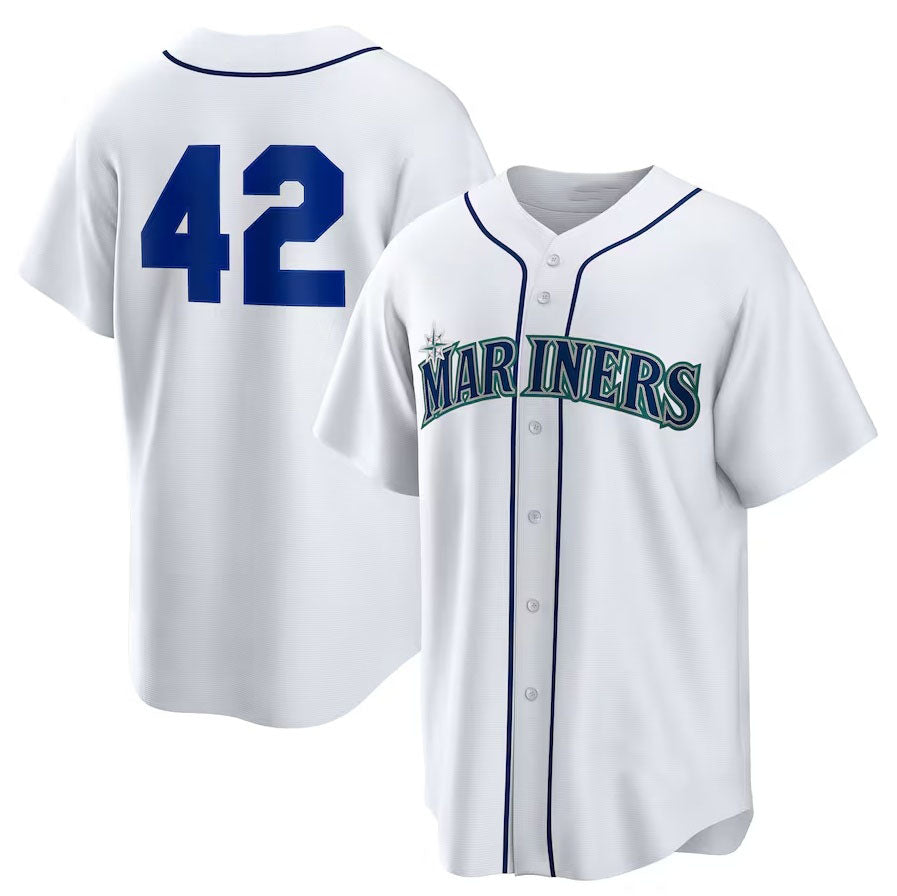 Seattle Mariners Home 2025 Jackie Robinson Day Replica Jersey - White Stitched Baseball Jersey baseball jersey product view 1
