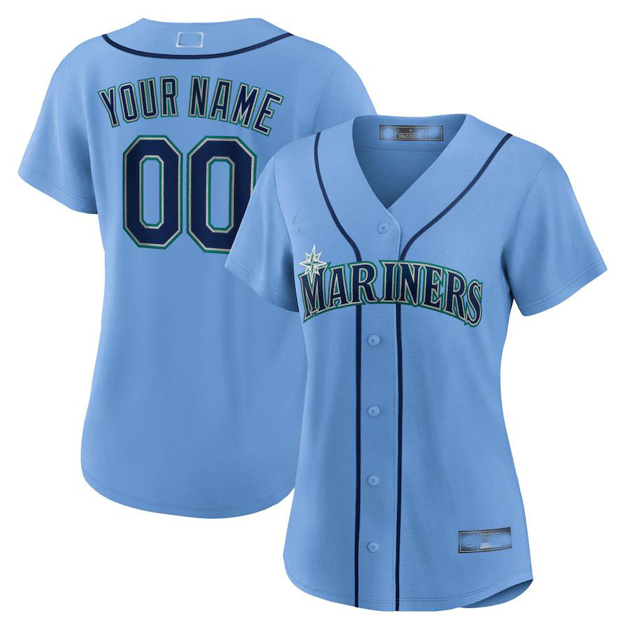 Custom Seattle Mariners Blue Alternate Custom Replica Jersey Baseball Jerseys baseball jersey product view 1